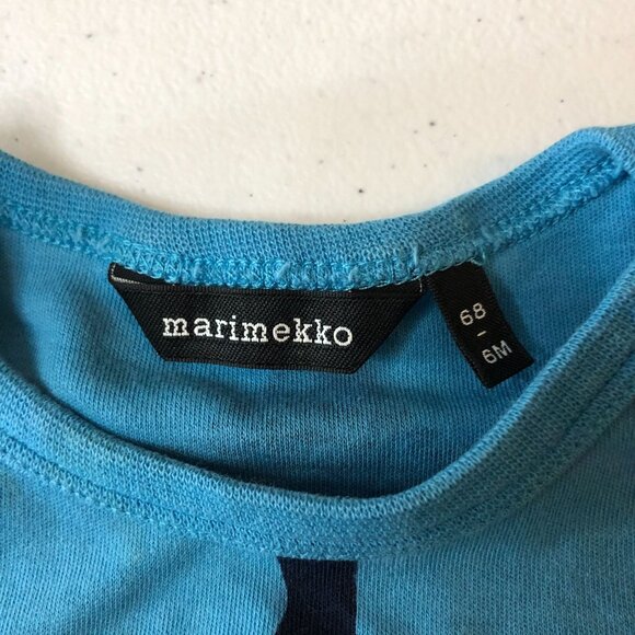 Marimekko Baby Vinde Unikko Boys Girls One Piece Geometric Polka Dot Blue 68 6M - Picture 2 of 4